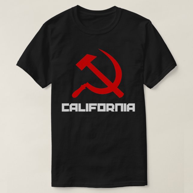 Camiseta Comunista Socialista California Hammer Sickle (Frente do Design)
