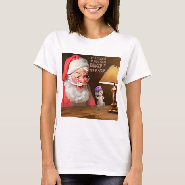 Camiseta CON32 açúcar Plums.tif do papai noel 2 (Frente)