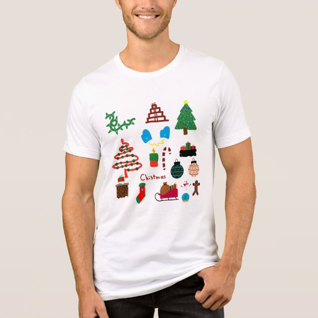 Camiseta con dibujos navideños (Frente)