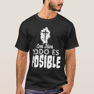 Camiseta Con Dios Todo Es Possível - Christian Jesus Faith