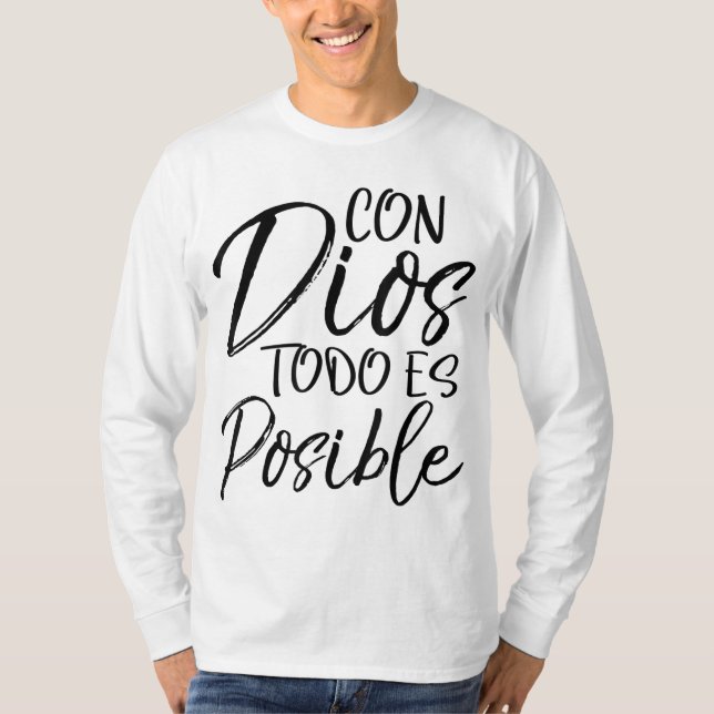 Camiseta Con Dios Todo es Possível Espanol Espanol Espanol (Frente)