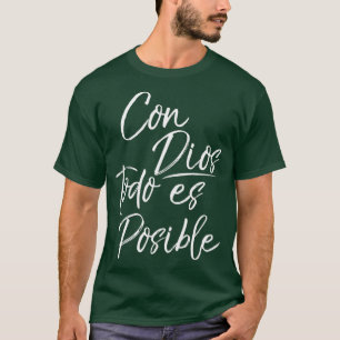 Camiseta Con Dios Todo Es Possível Mulher Bíblia Cristã