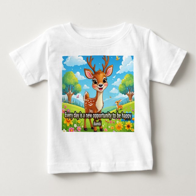 camiseta con Frase Inspiradora Infantil de Bambi (Frente)