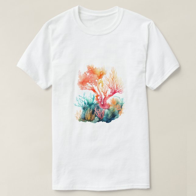 Camiseta Conceito Artístico de Recife de Coral Design (Frente do Design)