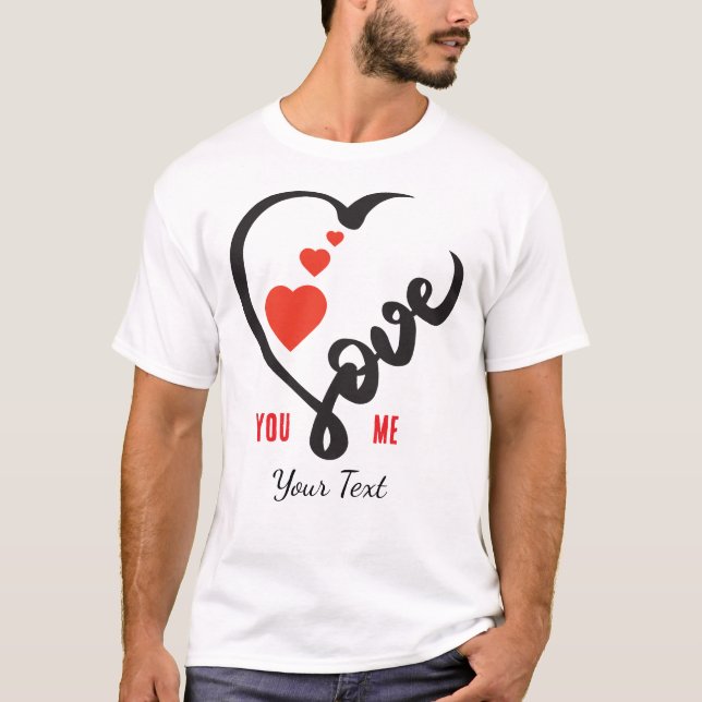 Camiseta Conceito de Amor e Romance com Elementos de Coraçã (Frente)