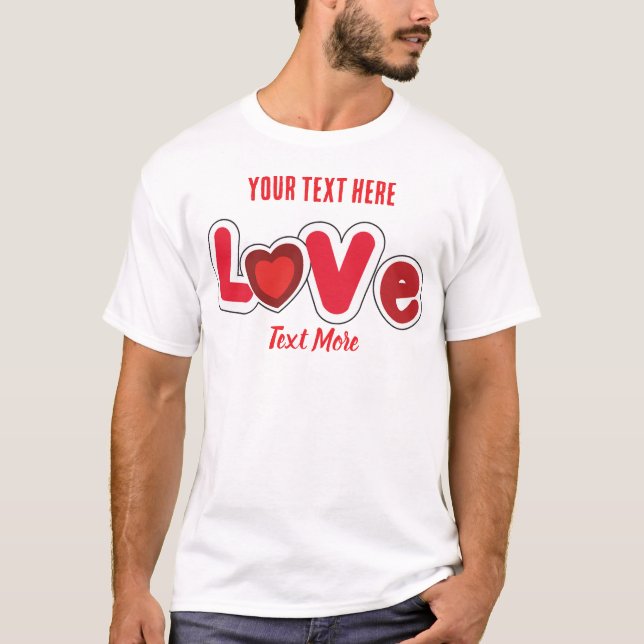 Camiseta Conceito de Amor e Romance com Elementos de Coraçã (Frente)