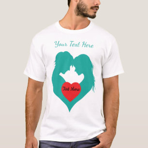 Camiseta Conceito de Amor e Romance com Elementos de Coraçã