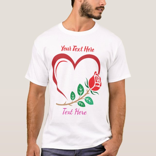 Camiseta Conceito de design de amor e romance com elementos (Frente)