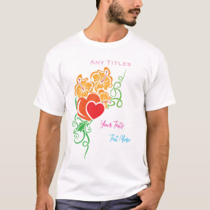 Camiseta Conceito de Design de Amor e Romance com Elementos