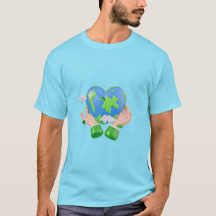 Camiseta Conceito de ilustração para salvar a Terra.