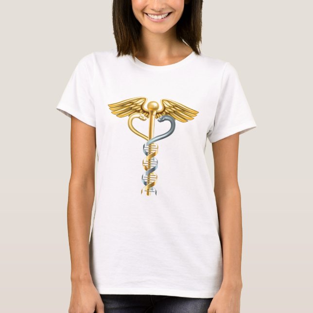 Camiseta Conceito do Caduceus da hélice dobro do ADN (Frente)
