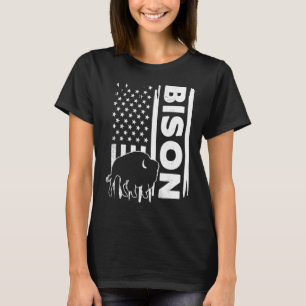 Camiseta conceito gráfico da caça ao bisão com a bandeira d