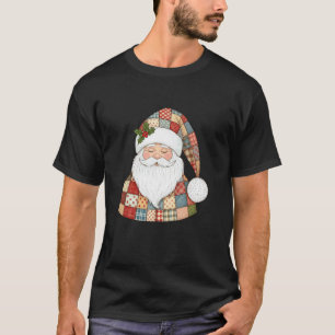 Camiseta Concepção de Papai Noel de Patchwork Aconchegante
