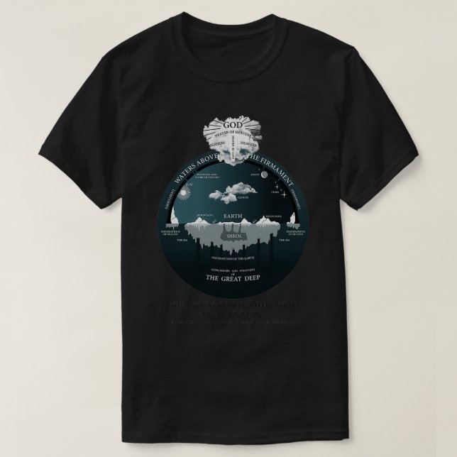 Camiseta Concepção hebraica antiga da Terra plana do Univer (Frente do Design)