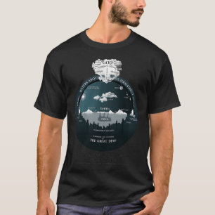 Camiseta Concepção hebraica antiga da Terra plana do Univer