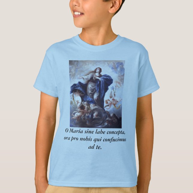 Camiseta Concepta do labe do seno de O Maria, pro nobis do (Frente)