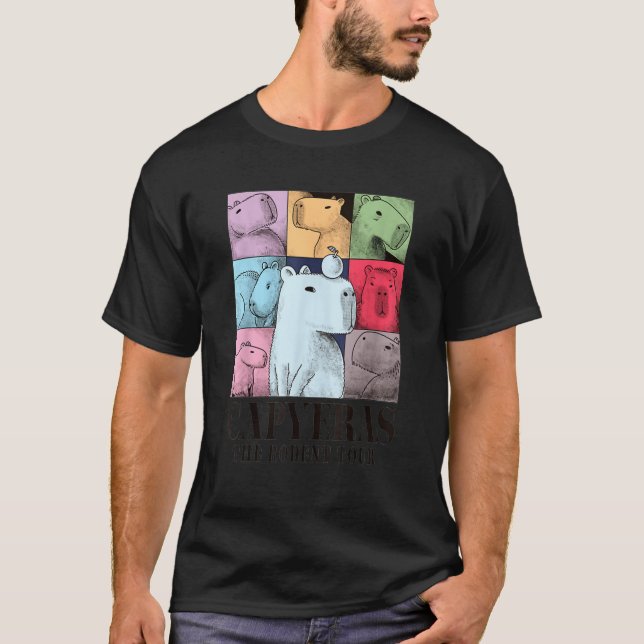 Camiseta concerto de cores Capybara Funny Capybara Tour Cut (Frente)