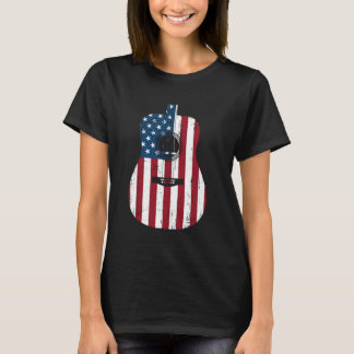 Camiseta Concerto de Música Country Guitarra Bandeira Ameri