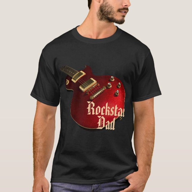 Camiseta concerto legal Rockstar Pai Red Guitar World (Frente)