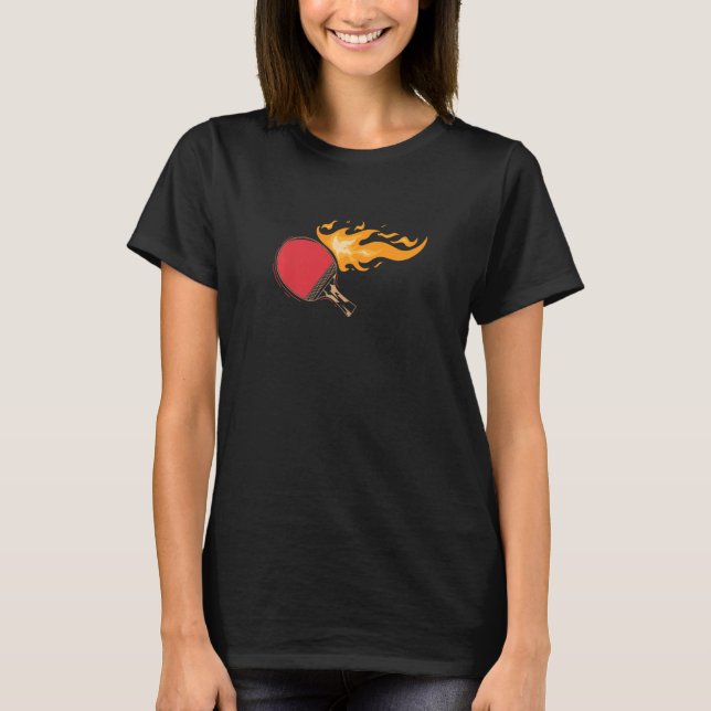 Camiseta Concha de Ping Pong queima Tênis de Mesa Fogo (Frente)