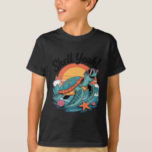 Camiseta Concha Sim Tartaruga Fofa Praia Oceano Trocadilho 