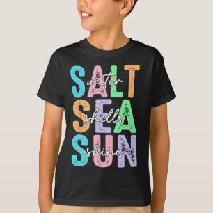 Camiseta Conchas do Mar Água Salgada Verão Férias Praia