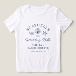 Camiseta Conchas e Sininhos de Casamento Fim de Semana de D