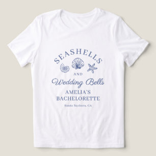 Camiseta Conchas e Sininhos de Casamento Fim de Semana de D