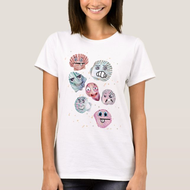 Camiseta conchas oceânicas (Frente)