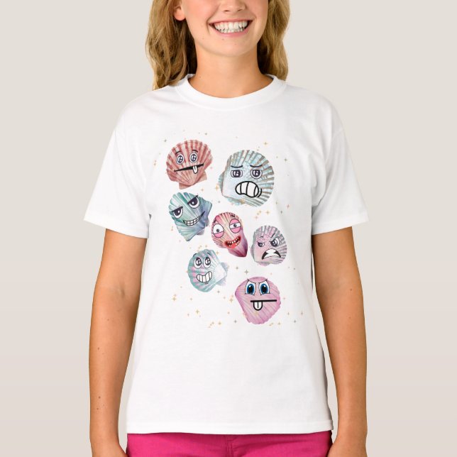 Camiseta conchas oceânicas (Frente)