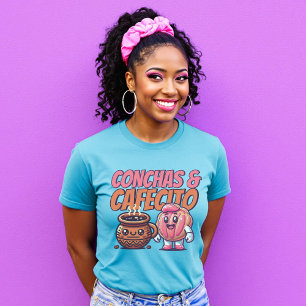 Camiseta Conchas y Cafecito em espanhol Sweet Pan Dulce Caf