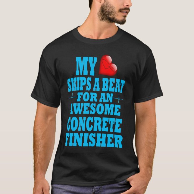 Camiseta Concrete Finisher Valentines Cement Worker Job Lov (Frente)