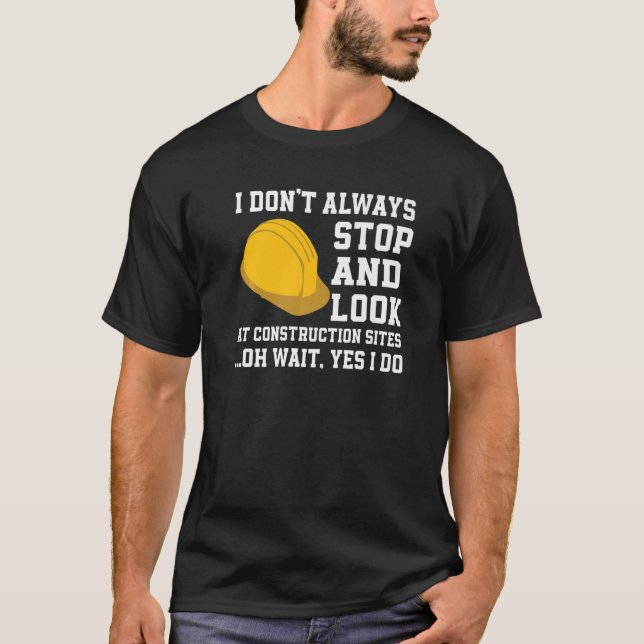 Camiseta Concreto Qoute do Trabalhador de Construção (Frente)