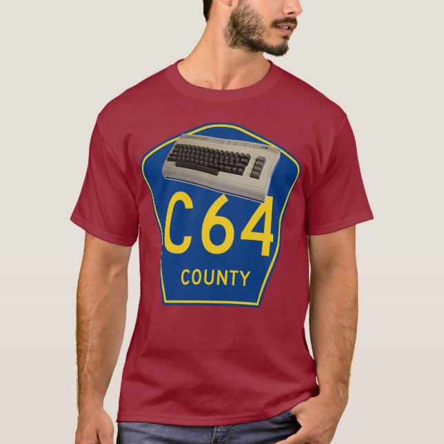Camiseta Condado C64 do comodoro 64 (Frente)