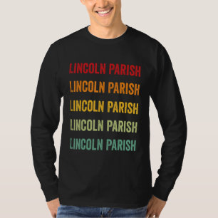 Camiseta Condado de Lincoln Parish Louisiana Texto Arco-íri