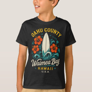 Camiseta Condado de Oahu Waimea Y - Havaí Surf Retro