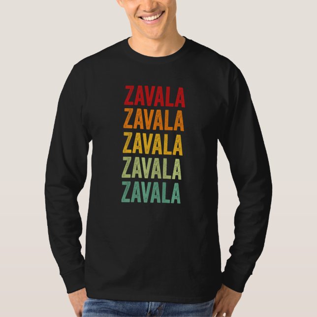 Camiseta Condado de Zavala Texas Texto Arco-íris (Frente)