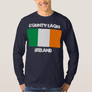 Camiseta Condado Laois, Ireland com bandeira irlandesa