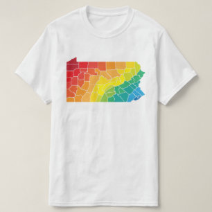 Camiseta condados coloridos da pennPensilvânia