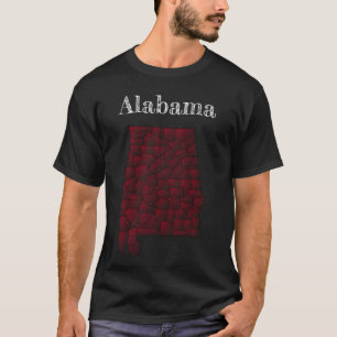 Camiseta Condados do Alabama e principais estradas