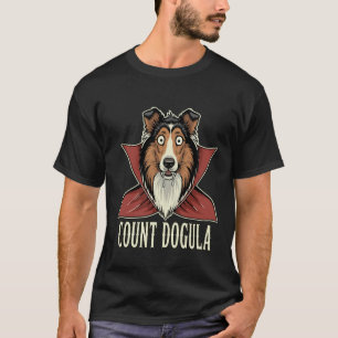 Camiseta Conde Dogula Divertido Assustador Cachorro Ovelha