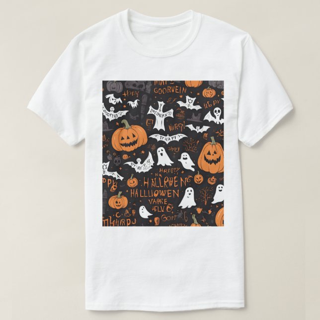 Camiseta Condecorações de Halloween (Frente do Design)