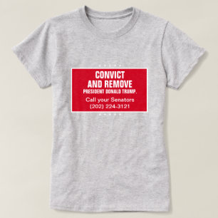 Camiseta Condene e remova o presidente do Senado, Donald Tr