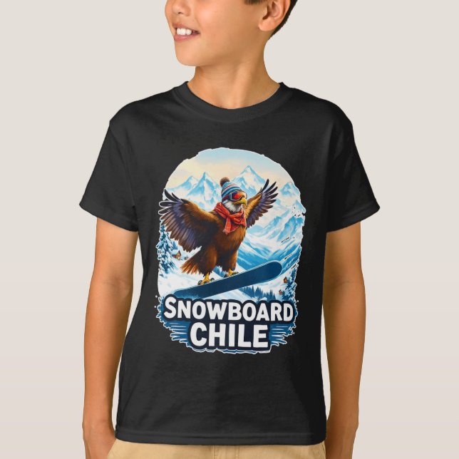Camiseta Condor De Snowboard Nas Montanhas Do Chile (Frente)