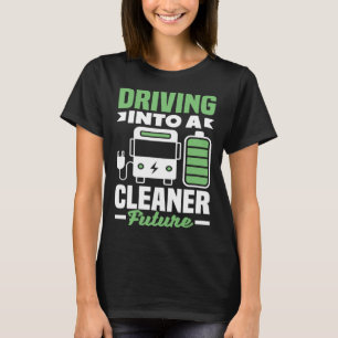 Camiseta Condução de veículos elétricos EV num futuro mais 