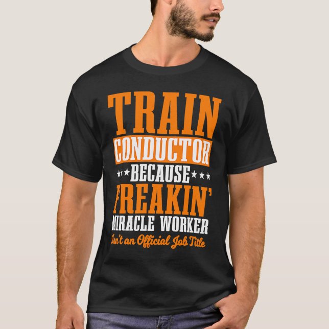 Camiseta Conductor Train Express Transport Freight Railway  (Frente)
