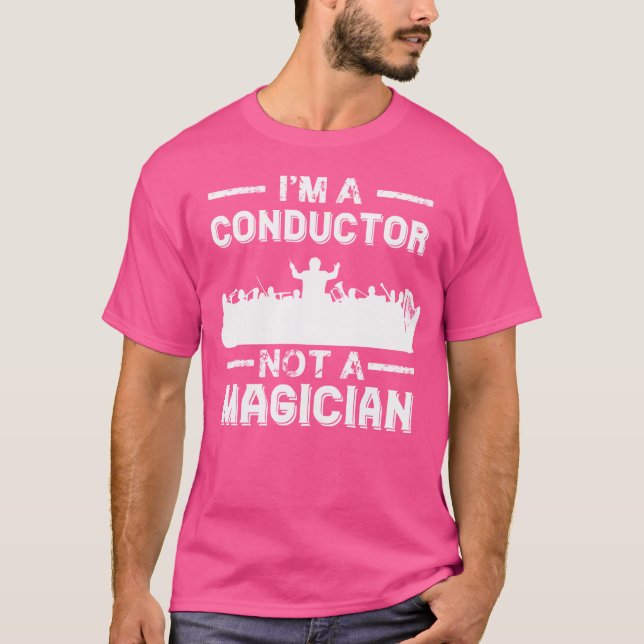 Camiseta Condutor Com Baton Com Músico Em Orches De Música (Frente)