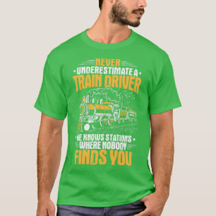 Camiseta Condutor de Comboio Engenheiro de caminho de ferro