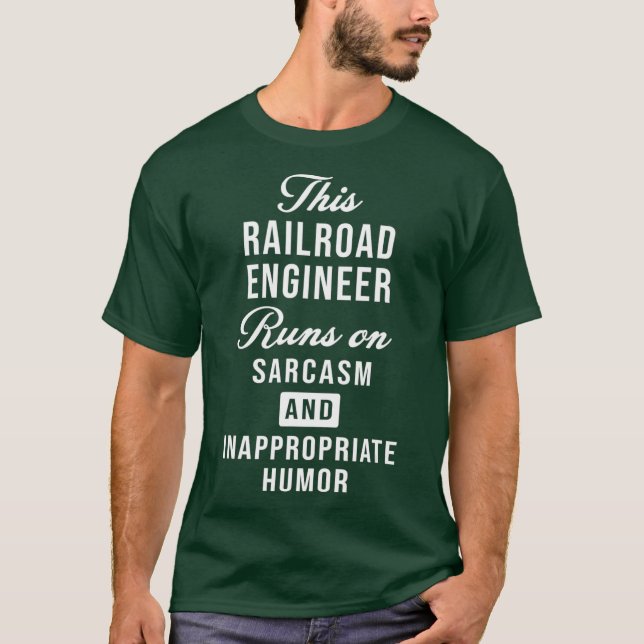 Camiseta Condutor do comboio de Engenheiro Sarcástico (Frente)