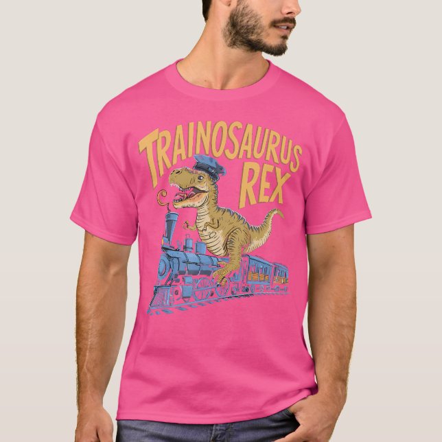 Camiseta Condutor T-Rex Engraçado Que Dirige Um Tranossauro (Frente)